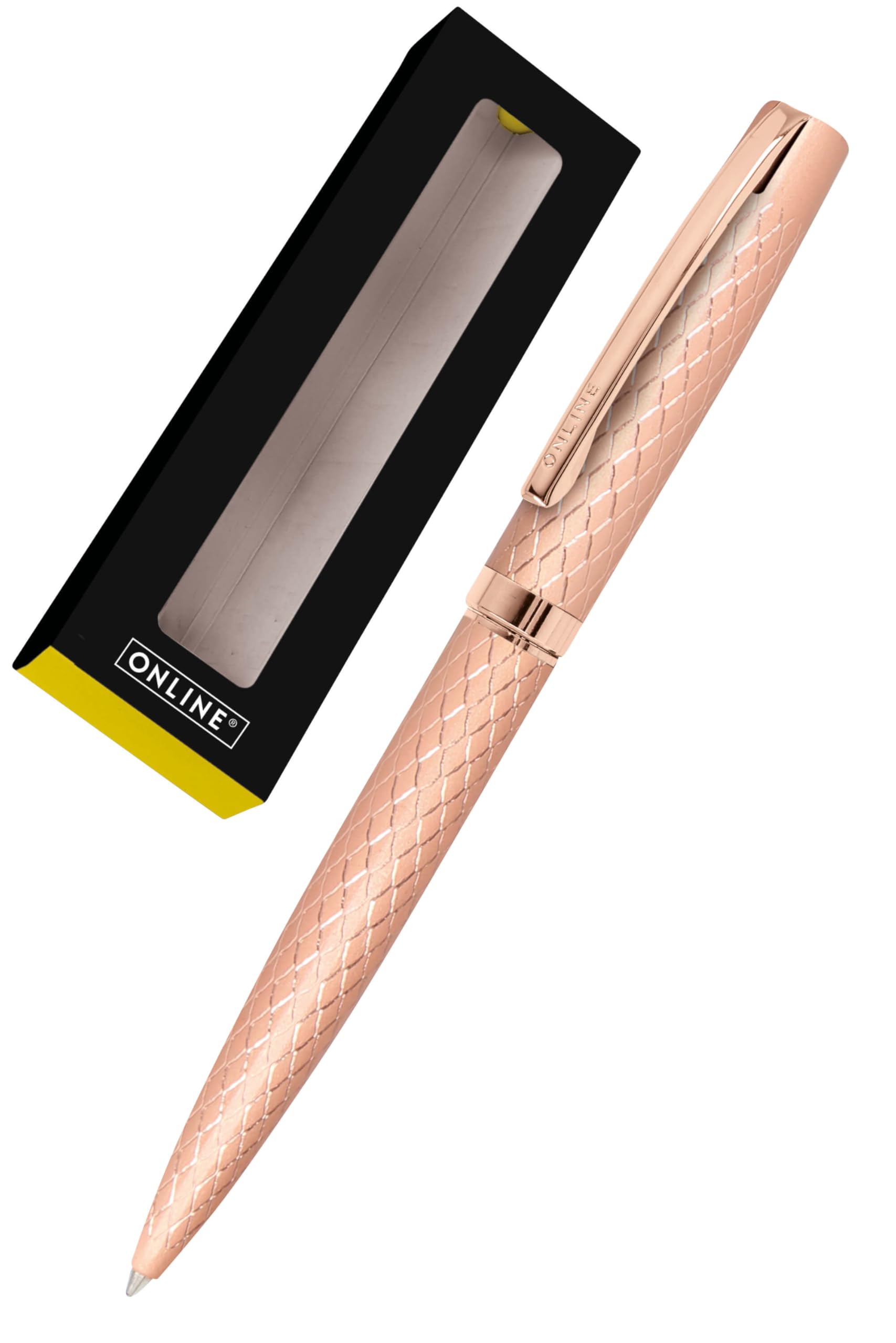 Online Eleganza Ballpen Diamond I Rosegold I Replaceable Large Refill I Metal Biro I Ink Colour Black I Retractable I Ballpoint Pen In Gift Box — image 1