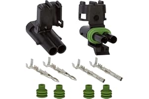 3 Sets of CustomConnectorKits Genuine Delphi (Aptiv) Weather Pack Single Assembly Kits (18-20 AWG, 2 Way)