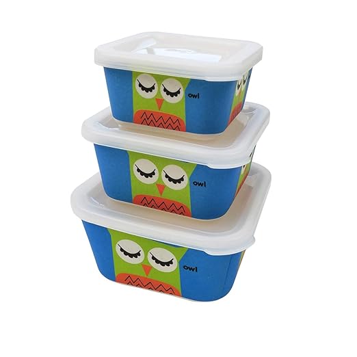 3 Tupper Bambú Infantil,Fiambrera desayuno,Ideal para bebé y niño ...