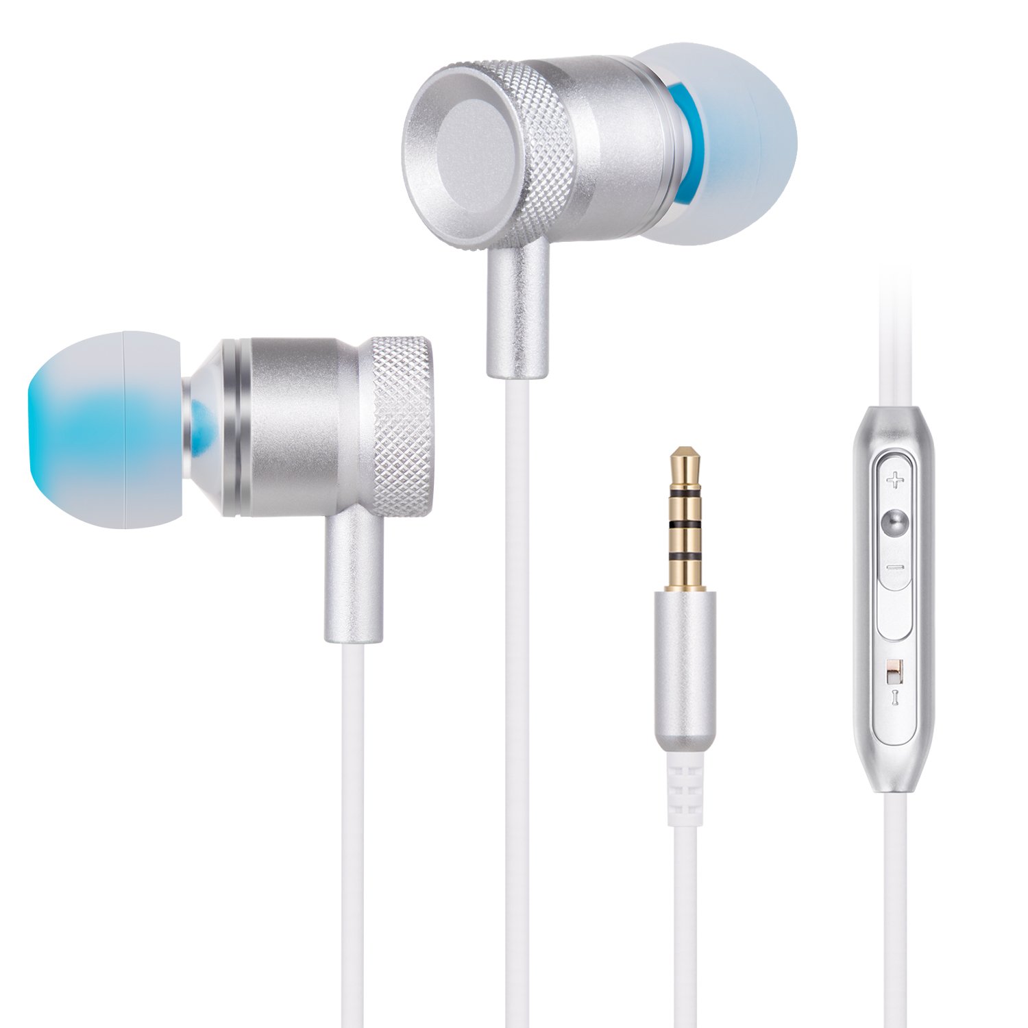 TOPLUS Kopfhörer In Ear Kopfhörer mit 3.5mm Klinkenstecker (Silber)