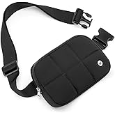 WESTBRONCO Puffer Fanny Packs for Women Quilted Nylon Waterproof Belt Bag with 2 Zipper, Puffy Crossbody Bag with Adjustable Strap, 1L Waist Bag for Travel Daily