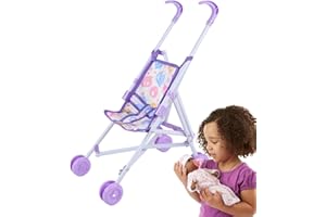 Baby Doll Stroller Toy, Realistic Doll Stroller, Dress Up Dolls Pram Pretend Game Accessories, for Home Easter Vacation Chris