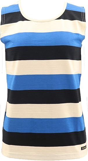 Amazon Le Minor ルミノア レディース コットン ボーダー柄 ノースリーブカットソー Lmg966nbe Debardeur Noir Ecru Bl ブラック アイボリー ブルー 1 ﾌﾞﾗｯｸ ｱｲﾎﾞﾘｰ ﾌﾞﾙｰ C29 Tシャツ カットソー 通販