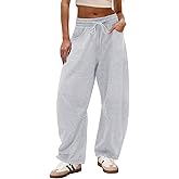IWD Womens Sweatpants 2026 Baggy Wide Leg Pants Casual Elastic Waisted Drawstring Barrel Sweat Pants with Pockets