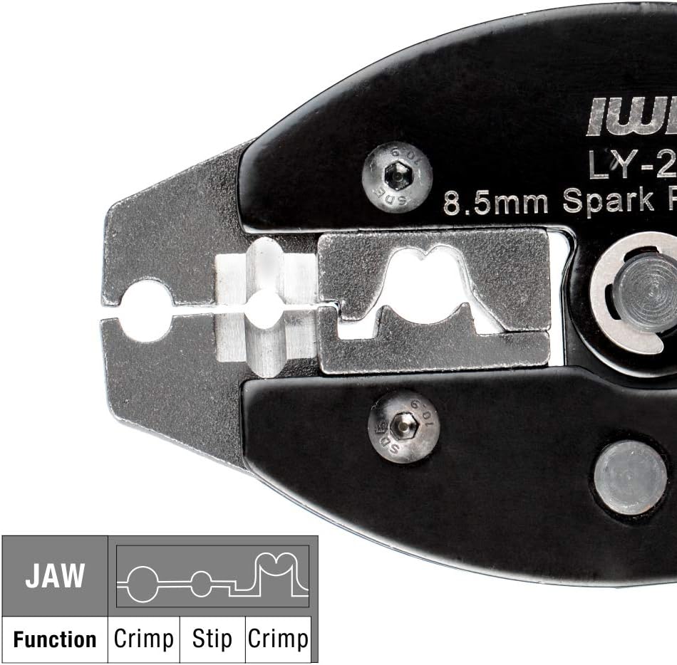 IWISS Ratchet Spark Plug Wire Crimper for Spark Plug Ignition Wire and Terminals Dia. 8.5mm: Automotive
