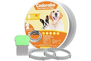 NatShield Flea and Tick Collar for Dogs, Dog Flea Collar 8 Months Prevention, Flea and Tick Prevention for Dogs Small to Large Size, Flea Collar for Dogs, 2 Pack with Comb