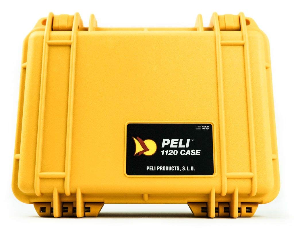 PELI 1120 Indestructible Compact Case, Watertight IP67, 5L Capacity, Made in US, No Foam, Yellow