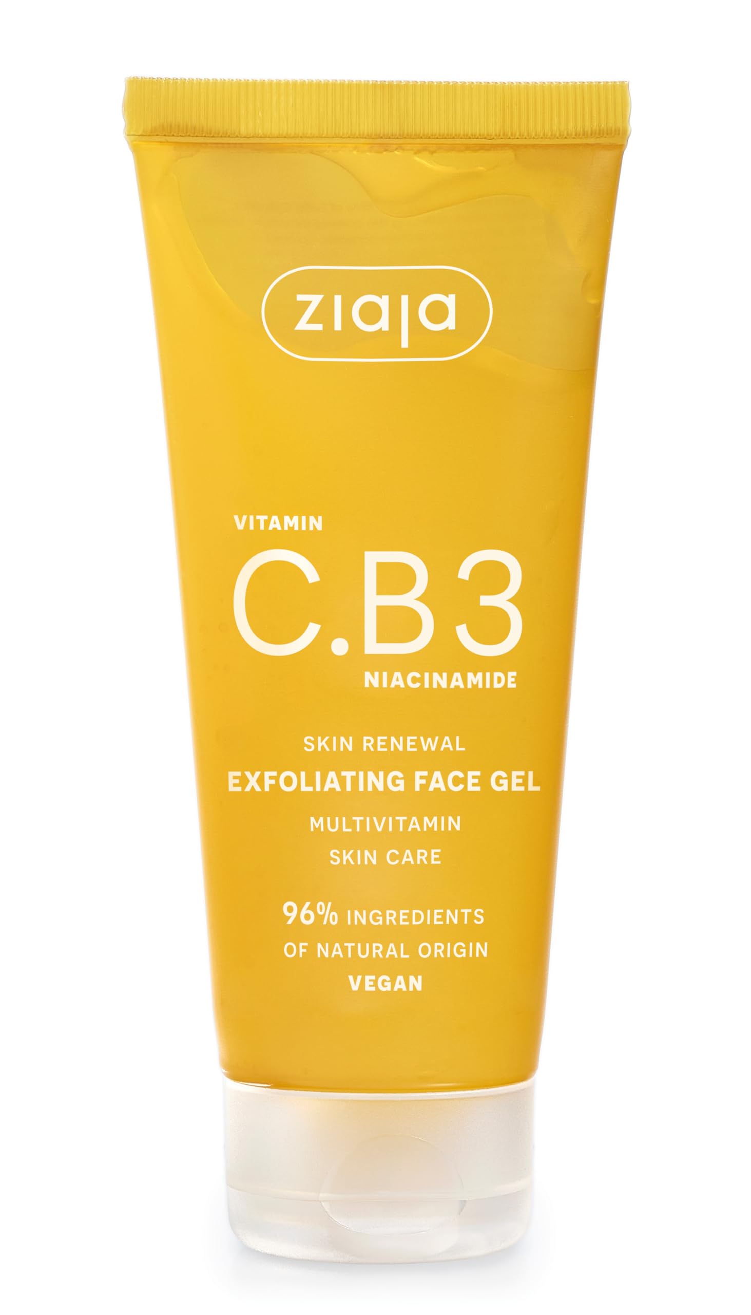 Ziaja Vitamin C & B3 Niacinamide Face Scrub Gel, 100 ml - Brightening, Exfoliating & Revitalising Gel for All Skin Types