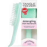 Tangle Teezer Fine Ultimate Detangler Mini Hair Brush for Fine Hair, Mint | Travel-size brush with patented two-tier, soft-fl