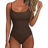 SUUKSESS Women One Piece Tummy Control Swimsuit Crisscross Backless Bathing Suit
