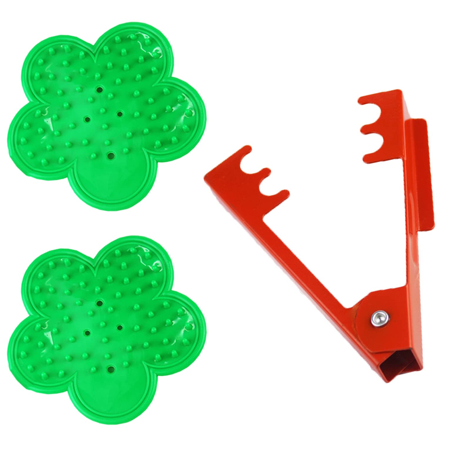 Garden Pruning Shears Kit with 1Pcs Red Metal Rose Leaf Thorn Stripper and 2Pcs Green Plastic Rose Stripper for Garden Floristry Roses and Leaf Removal