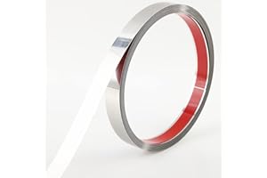 GAAHING Wall Trim & Fireplace Molding | Silver Stainless Steel Metalized Mirror-Like Finish, Peel and Stick Design, 16.4 ft x 0.4 in