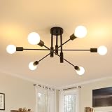 Comely Modern Sputnik Chandelier 6-Lights E27 Black Ceiling Light