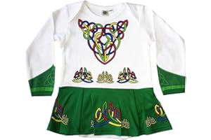 Green Babies Vest Designed As Irish Dancing Dress with Celtic Design