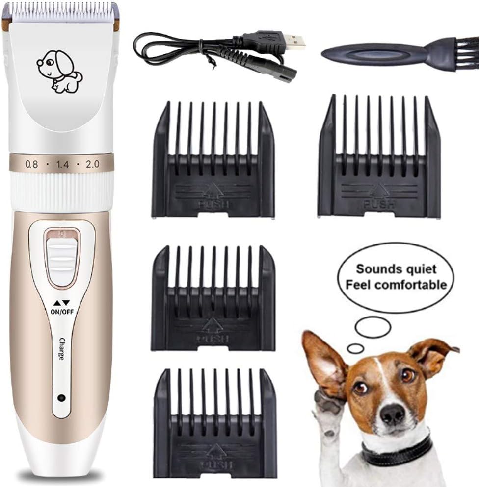 8-in-1 Pet Hair Trimmer Dogs Electric Fur Clipper Set, Silent Safe Rechargeable Grooming Hairdressers Tool, Pet Hair Cutting Kit, Hair Trimmer, Clipper Grooming Kit, Protect Skin for Dog, Kids, Adult