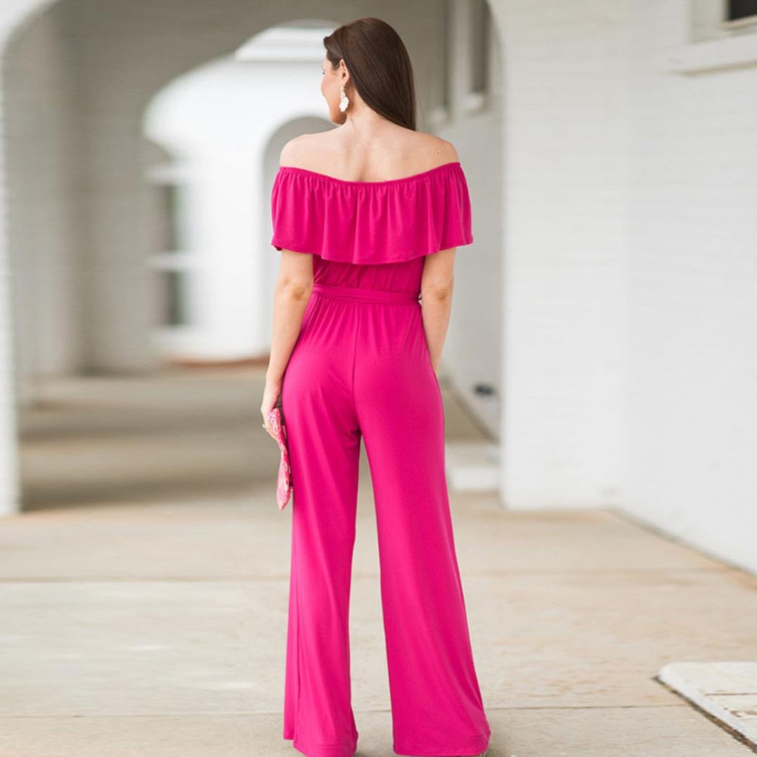 Amazon.com: Mujeres Negocios Jumpsuits Pantalones largos ...