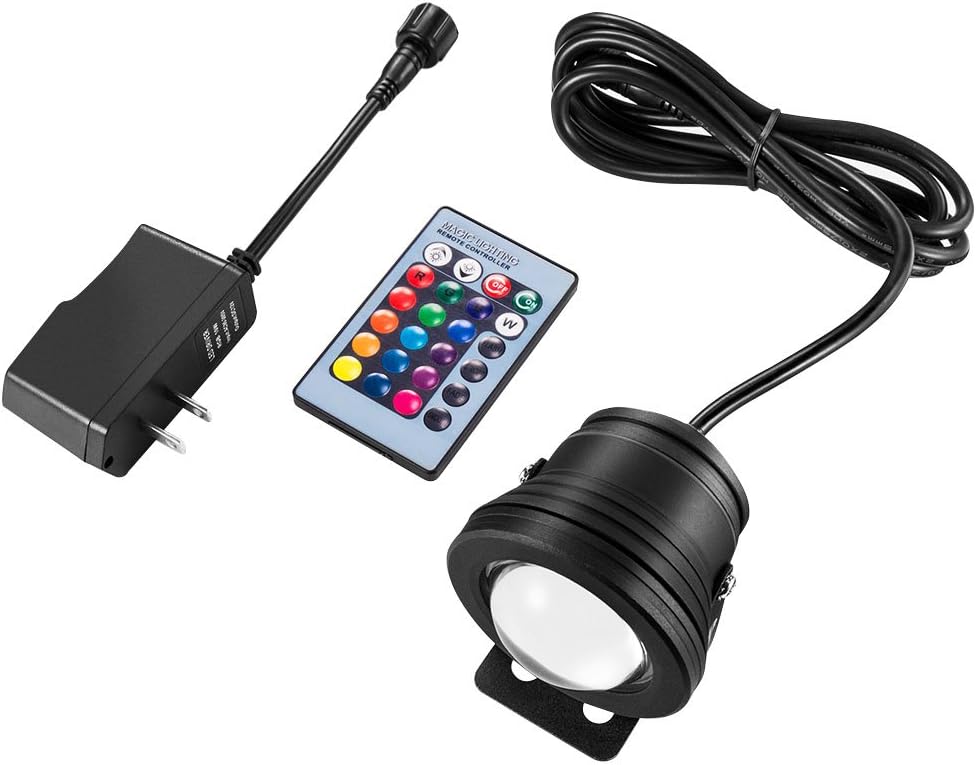RUICAIKUN LED Flood Light 10W Waterproof Outdoor US Plug RGB Light with Remote Control (DC/AC 12V),Above Ground LED Spotlights: Home Improvement