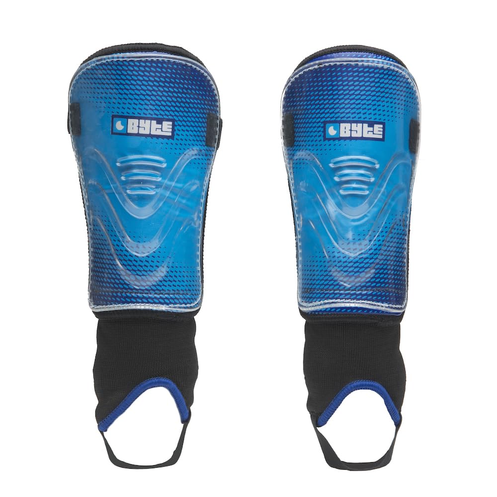 Byte Sports Field Hockey Junior Kids Shinguard Blue Large