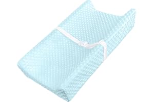 YENING Baby Diaper Changing Pad Cover for Boys Wipeable Covers Soft Minky Dots Changing Table Pads Sheets 31" x 16" Blue