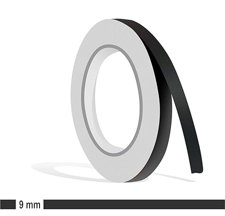 Siviwonder Zierstreifen schwarz matt in 9 mm Breite und 10 m Länge Folie Aufkleber für Auto Boot Jetski Modellbau Klebeband D