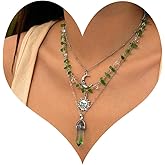 MOEEIJEW Layered Sun Necklace for Women Stacked Crystal Chain Necklace Pendant Hippie Boho Choker Jewelry