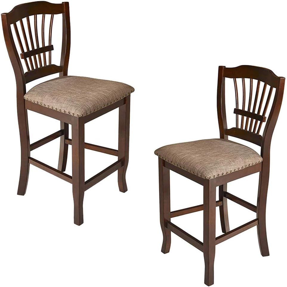 Amazon Com New Classic Furniture Bixby Counter Chair Set Of 2 Espresso Home Kitchen