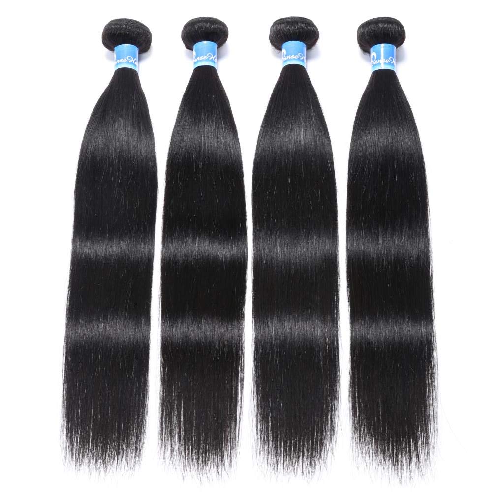 10A Virgin Hair Peruvian Straight Human Hair(18 20 22 24,400g) 100% Unprocessed Straight Peruvian Virgin Hair Weave 1B Color Peruvian Straight Hair Bundles
