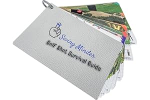 Swing Minder Golf Reference Cards | Pocket Golf Survival Guide and Golf Cheat Sheet Booklet | Compact Waterproof PVC Cards for Troublesome Shots | Clip-on Carabiner for Your Golf Bag