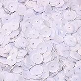 Penta Angel Loose Sequins 4000Pcs 6mm Round Embroidery Craft Sequins Cup Iridescent Spangles for Sewing Christmas Decoration (White)