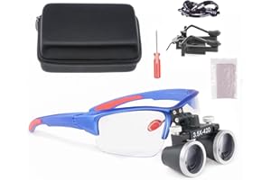 ORILAO Loupes 2.5X 3.5X Magnification Binocular Magnifier Optical Glass Lens (3.5X, Blue)