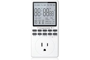Outlet Timer, NEARPOW Multifunctional Programmable Timer with Countdown and 7-Day Digital Infinite Repeat Cycle Intermittent, 19 ON/Off Programs for Electrical Outlets, 3 Prong, 15A/1800W