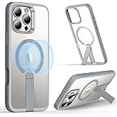 ESR for iPhone 16 Pro Case with Stand, Compatible with MagSafe, Magnetic Kickstand Case for iPhone 16 Pro, Military-Grade Protection Shockproof Case, Boost Series, Clear Grey