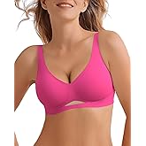 LIIJOO Push Up Bra for Women Seamless Wireless Comfort Support, Full Coverage Everyday T-Shirt Bra Plus Size Minimizer