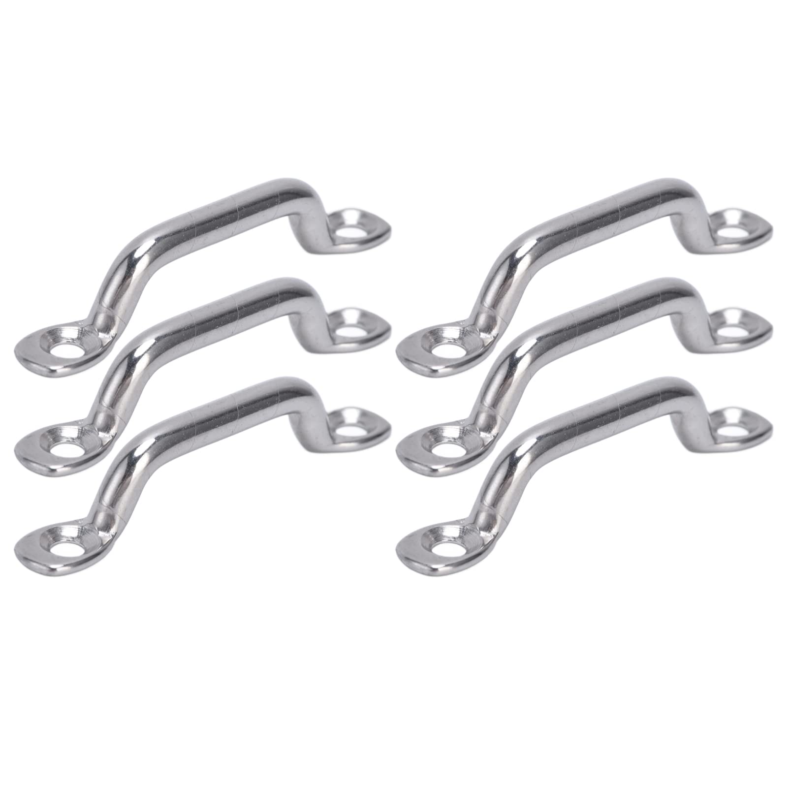 Watris Veiyi Eye Plate, Pack of 10 Mounting Hooks, 5mm Screw Holes Eye Plate Stainless Steel Belt Ramps Marine Hardware Deck Plate Eye Plates Kit For Fixing