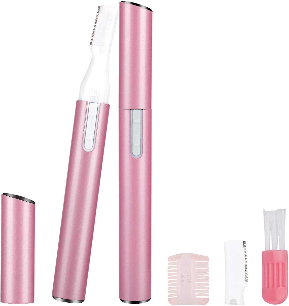 Eyebrow Trimmer for Women, Electric Comb Eyebrow Epilator with Removal Attachments, Dry Use,Painless Electric Razor Remover for Face Chin Lips Neck Bikini-line, Battery-Operated(Not Included )