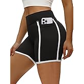 Aoysky Womens Buttery Soft Workout Shorts with Pockets Spandex High Waisted Athletic Running Shorts