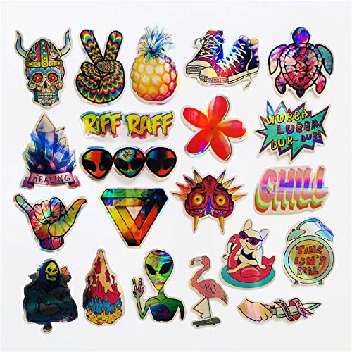 Cute Lovely Rainbow Girl Laptop Laser Stickers Car Bicycle Suitcase Computer Water Bottle Mobile Phone Stickers Decals (Laser)