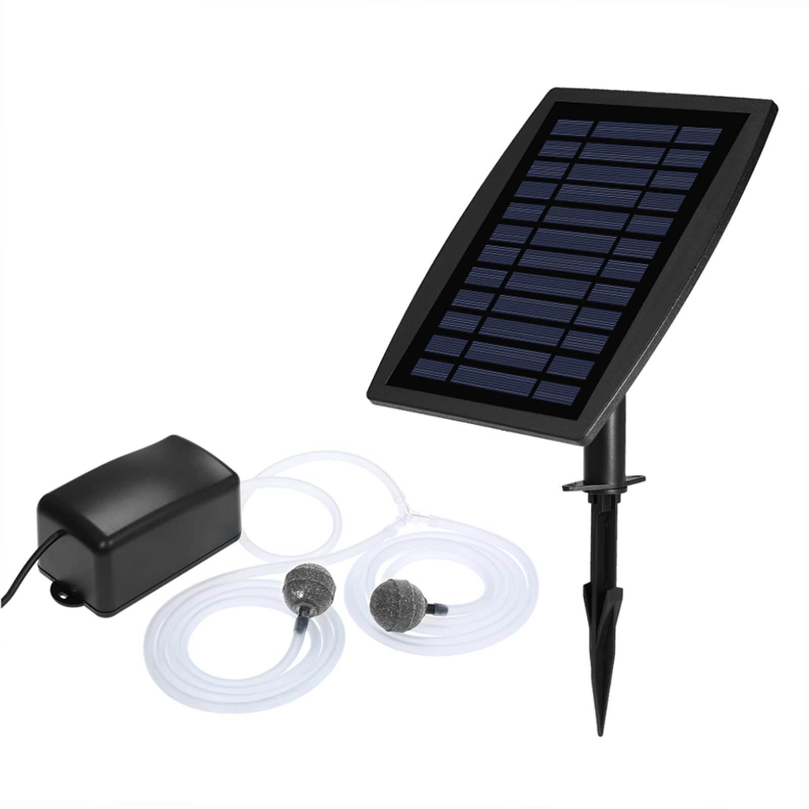 Lechnical Solar Air Pump Kit with Aquarium Oxygen Pipe and Air Bubble Stone