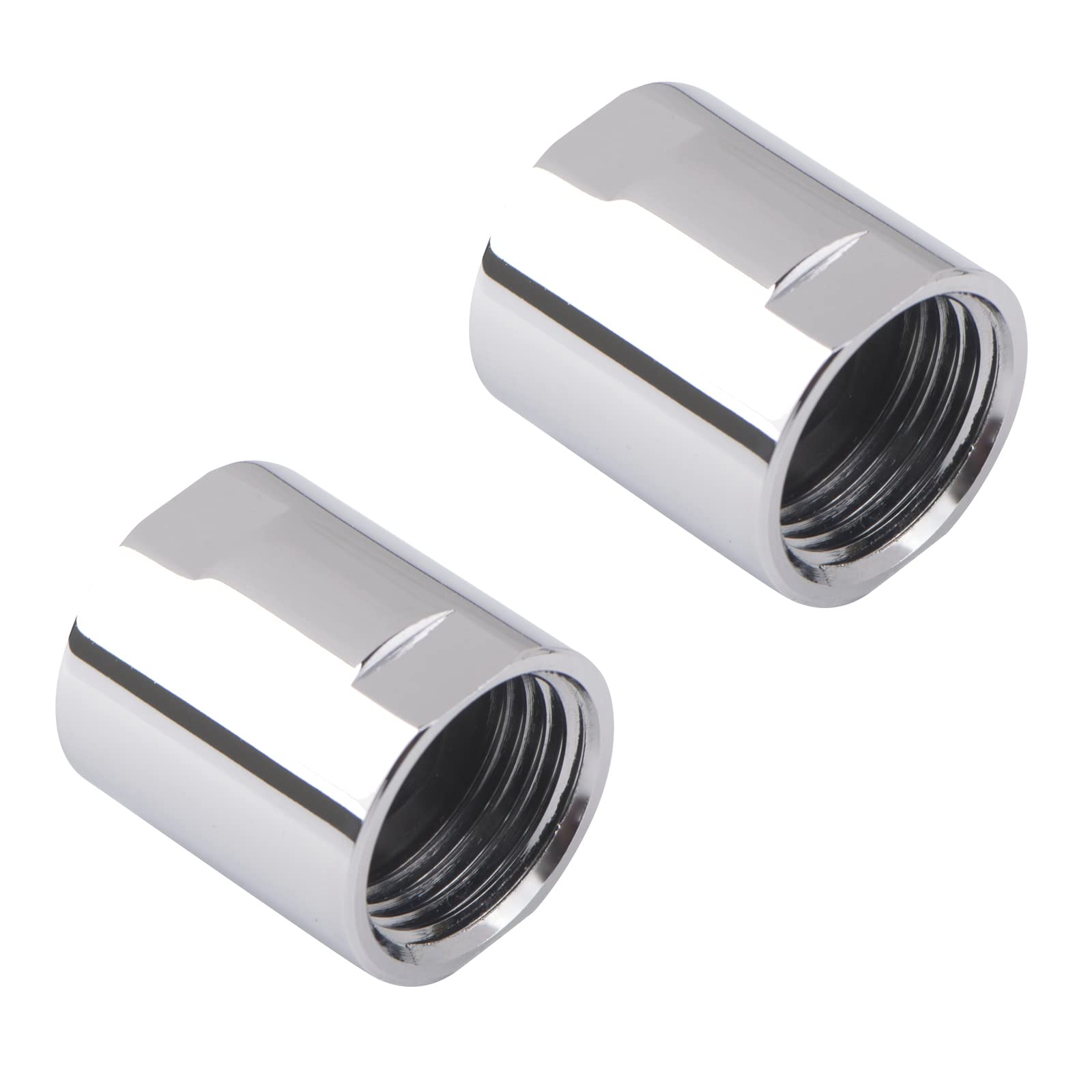 Photo 1 of 2 Pack Brass Pipe Fitting 1/2"G,Female Threaded Converter Adapter,Chrome Shower Coupling Pipe Fitting for Home Plumbing Pipes,Hose Extender Connector