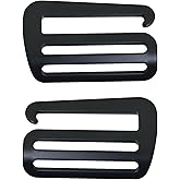 LUORNG 2PCS G Shape Buckle 50Mm/2In Metal Diy Backpack Fastener 9 Letter Left/Right Directional Adjustable Webbing Clip For Handbag Luggage Strap Black