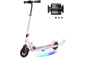 Caroma Electric Scooter for Kids Ages 6-14, 250W/180W/150W Motor & 15 Mph, 85 Mins Ride Time, Adjustable Height & Speed, LED Display, Kids Electric Scooter, Best Gifts for Boys & Girls