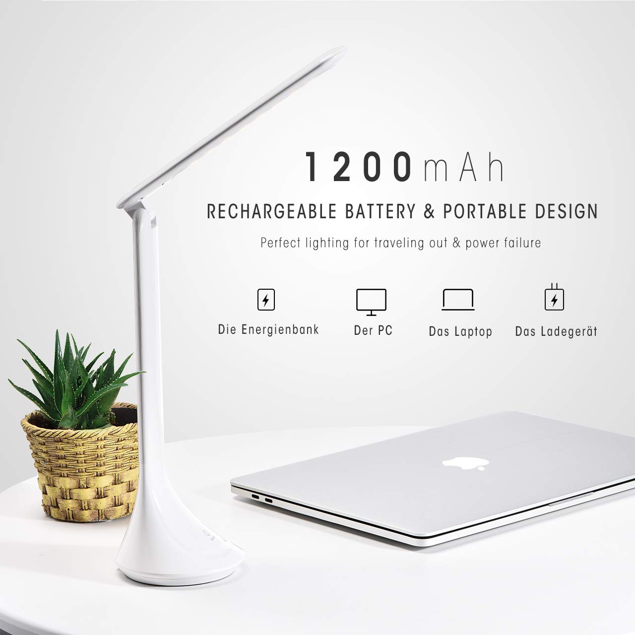 Studieren TOPELEK 18 LED Tischlampe Stufenlos dimmbare mit