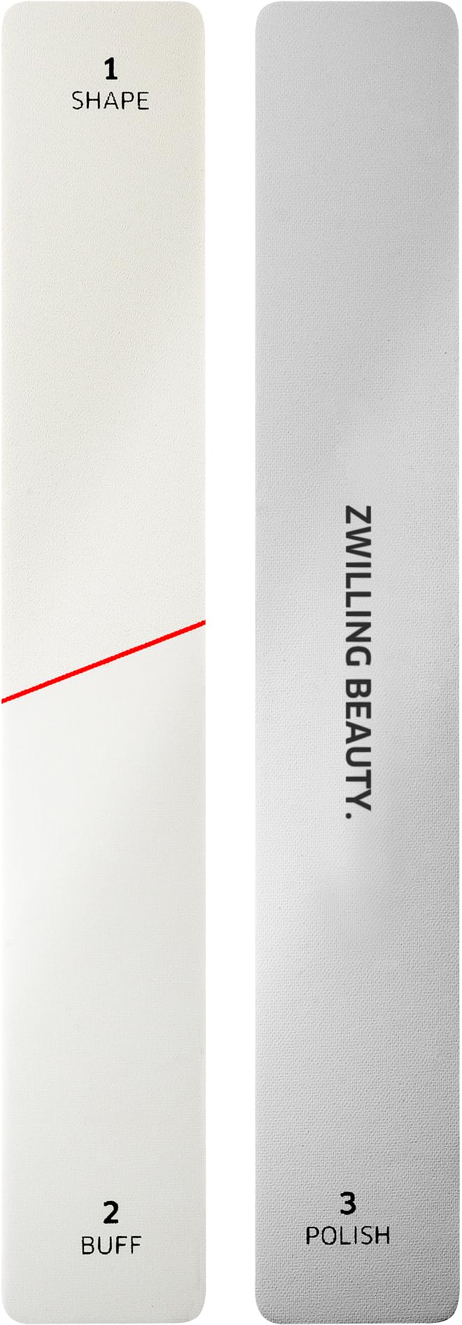 ZWILLING Nail buffer (3 grained surfaces for shaping, smoothing and polishing, correcting unevenness and grooves), Premium, White, 160 mm