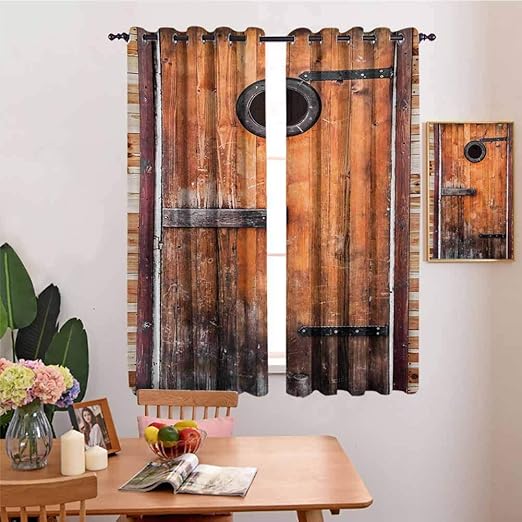 N / A Linda Cortina Fotografía rústica de Madera de Pino Anudada