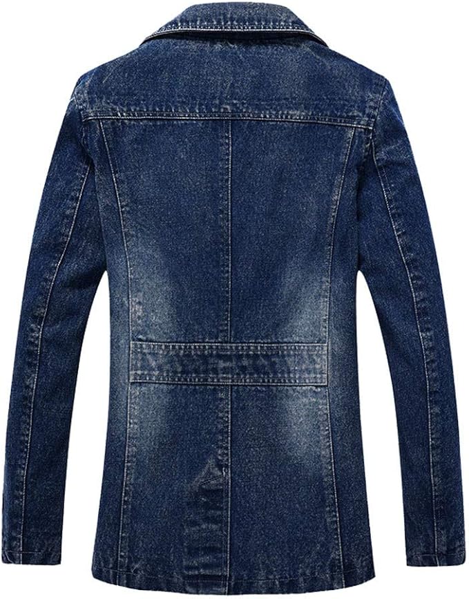 mens black denim trench coat