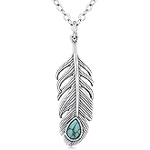Kootwo Western Bohemian Necklace 925 Sterling Silver Turquoise Pendant Turquoise Boho Jewelry Gifts for Women Men