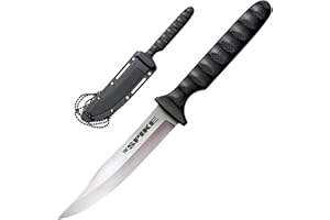 Cold Steel Bowie Spike Durable Lightweight German 4116 Stainless Steel 4" Fixed Blade Tactical Outdoor Hunting Neck Knife, Textured Griv-Ex Handle, Secure-Ex Sheath