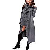 Sprifloral Womens Asymmetric Hem Long Sleeve Loose Casaul Hoodies Sweatshirts Tunic Tops