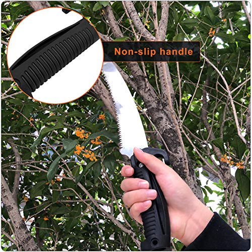 Buyplus Manual Pruning Pole Saw 12 Foot Hand Pruning Saw For Tree Trimming, High Reach Tree
