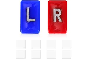 2pcs Radiographic Markers with 8pcs Adhesive Strips, Clear Epoxy Resin with Letters L & R Reusable & Washable Small Rectangle